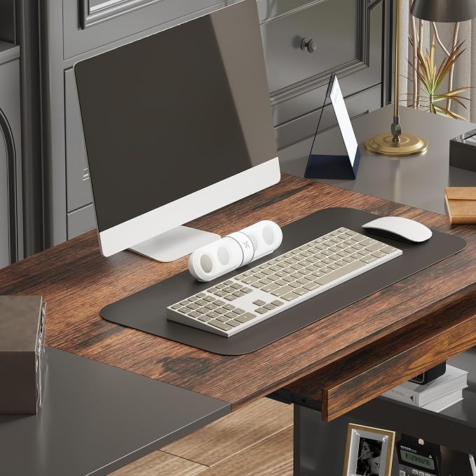 63" Electric Standing Desk with Lockable Drawer, Pegboard and Keyboard Tray, Height Adjustable Stand up Desk with File Cabinet & Shelves, Home Office Computer Gaming Table, Black - Image 7