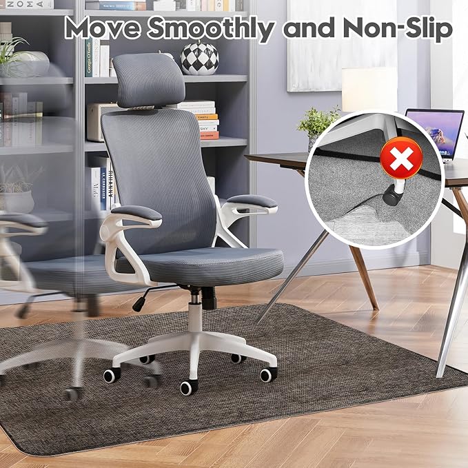 Sycoodeal Office Chair Mat for Hardwood & Tile Floor,Computer Gaming Chair Mat for Rolling Chairs Non-Curve, Anti-Slip, Heavy Duty Floor Protector for Home Office,Dark Coffee (40" x 55") - Image 5