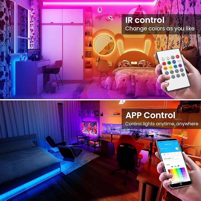 TJOY 100FT Smart Led Strip Lights for Bedroom Alexa Compatible Wireless RGB - Image 3