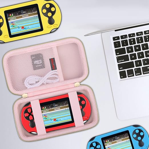 Elonbo Carrying Case for TaddToy/WELLST·G/Beijue/FAMILY POCKET/CCTU/X- JOYKIDS/GREENCREEK/Beico/KAVOYI/GuaiyeyeAP/TEBIYOU Handheld Game Console, Portable Electronic Gaming Player Bag, Pink - Image 7