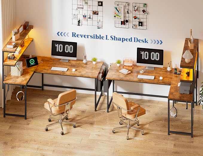 DurayLoly Computer Desk with Storage Shelf,Side Bag,Hook for Home Office - Image 8