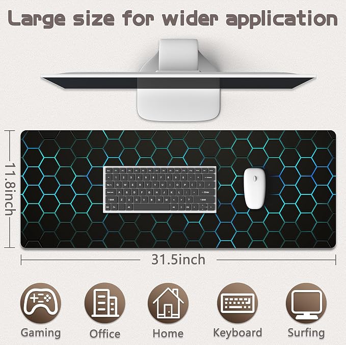 Mouse Pad Gaming - Desk Mat for Keyboard and Mouse - Large Mouse Pads for Desk, Gaming Mousepad with Non-Slip Base, Desks Pad (31.5" X 11.8") for Game, Office and Home - Image 5