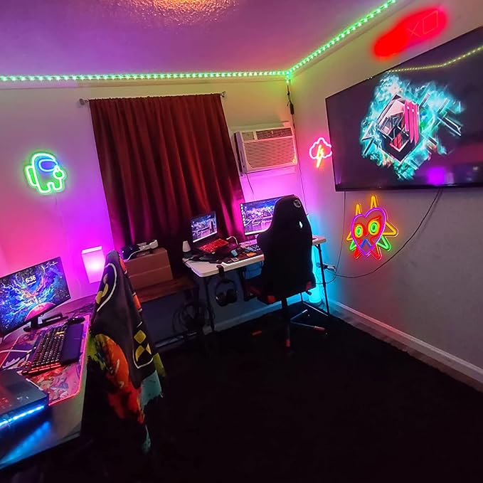 GGK Majora's Mask LED Sign LoZ Neon Sign for Room Wall Decor Gamer Gifts Zelda Mask Game Room Decor LED Neon Light for Zelda Fans (Majoras Mask) - Image 7