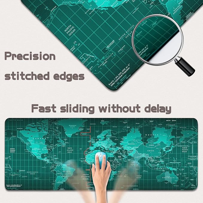 Mouse Pad Gaming - Desk Mat for Keyboard and Mouse - Large Mouse Pads for Desk, Gaming Mousepad with Non-Slip Base, Desks Pad (31.5" X 11.8") for Game, Office and Home - Image 3