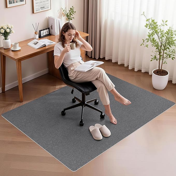 Sycoodeal Office Chair Mat for Hardwood Floor,Slip Resistant Floor Mat for Rolling Chairs,Easy to Clean,Large Floor Protector Office Computer Gaming Chair,Grey(36"x48") - Image 6