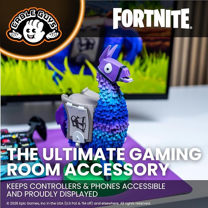Cableguys Fortnite Supply Llama Controller Holder & Phone Stand | Fortnite Gaming Accessories for Room and Desk Setup, Holder Compatible with Xbox, PlayStation & Standard Game Controllers - Image 2