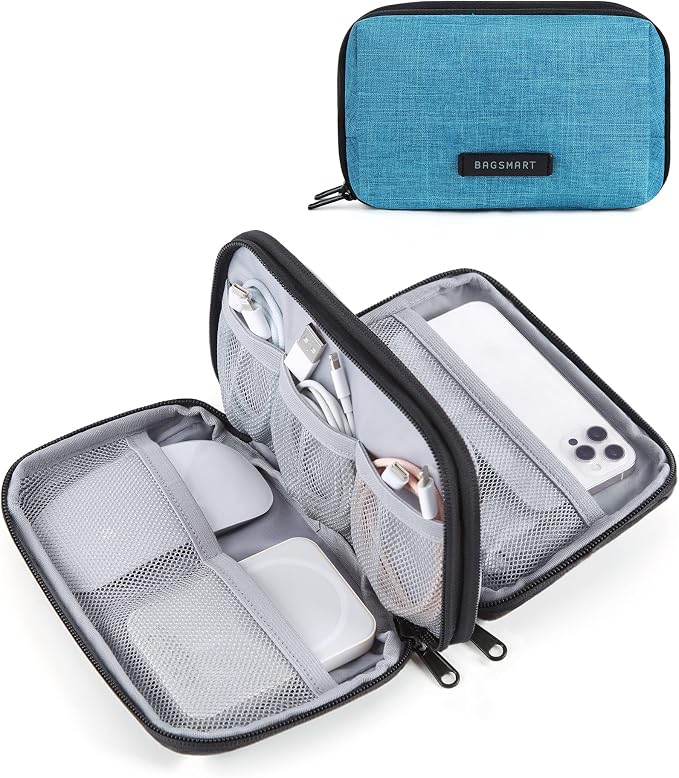 BAGSMART Electronics Travel Organizer for Cords Chargers Phones, Dark Green by BAGSMART