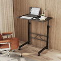 FCH Computer Workstation, Standing Desk Adjustable Height, Small Computer Desk w/Rolling, Sit Stand Laptop Desk TV Tray Computer Workstation for Bed Sofa Hospital Reading Eating, 23.6", Black by FCH