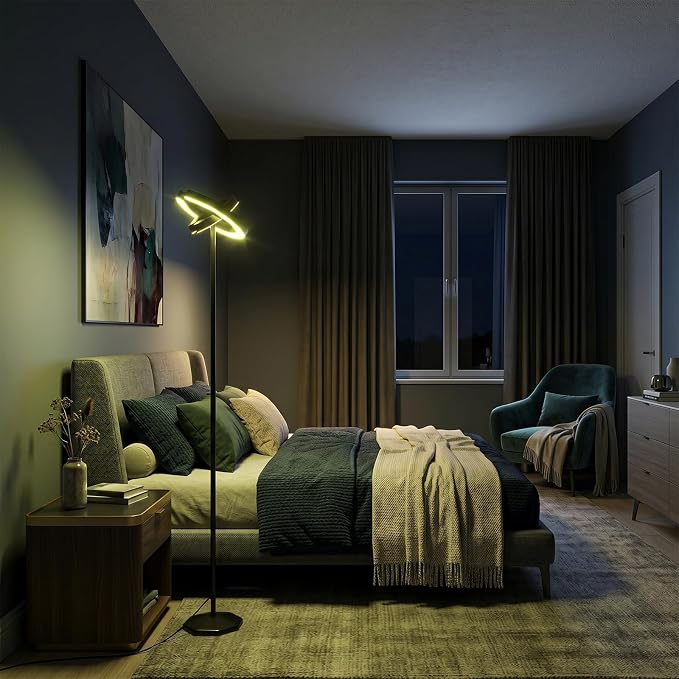 Smart Floor Lamp RGB with Alexa Compatibility, 70.8" LED Standing Lamp with Dual Adjustable Ring Lights, Music Sync, Timer, App & Remote Control, Modern Corner Lamp for Bedroom Living Room Gaming Room - Image 4