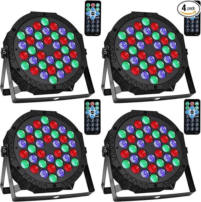 Manalete 36W RGB LED Stage Par Lights, 4 Pack by Manelete