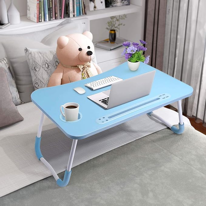 Slendor Foldable Lap Desk with Cup Holder for Bed, Couch, Floor - Image 2