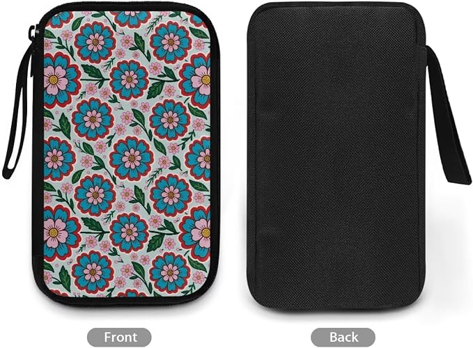 Blue Flowers Electronics Case Portable Electronic Accessories Carry Case Tech Pouch for Cable Cord Charger Phone Earphone Power Bank SD Card Travel Use - Image 4