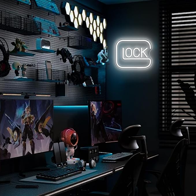Lock Neon Signs for Wall Decor,Dimmable Game Neon Light for Gamer,Usb Powered Gaming Lights for Man Cave Bedroom Game Room Bar Birthday Gifts(9.8 * 11.8in) - Image 4