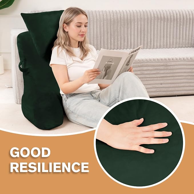 Reading Pillow for Bed,Back Pillow for Bed Sitting Up,Lumbar Support Pillow - Image 4