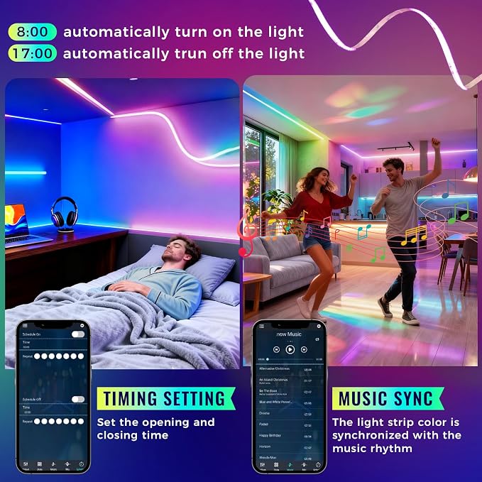 40FT RGB+IC COB LED Strip Lights, Color Changing Lights - Image 5