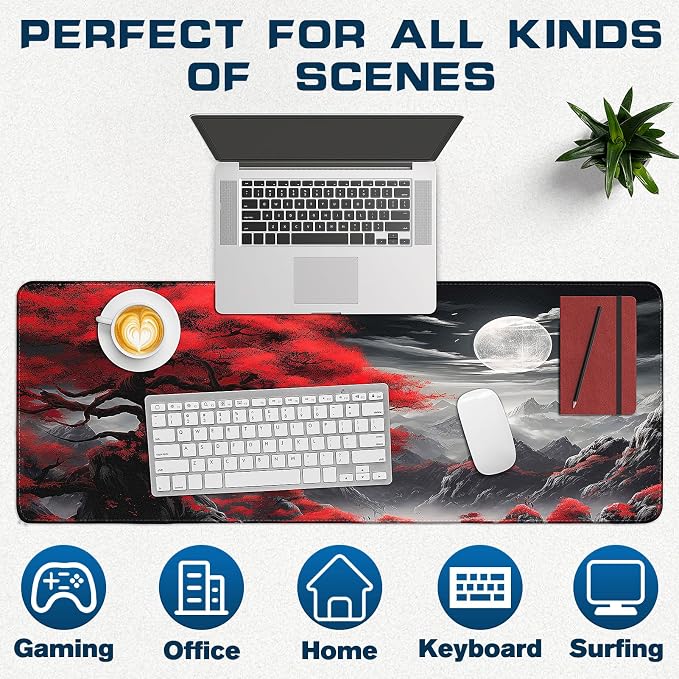 Mouse Pad Gaming - Desk Mat for Keyboard and Mouse - Large Mouse Pads for Desk, Gaming Mousepad with Non-Slip Base, Desks Pad (31.5" X 11.8") for Game, Office and Home - Image 6