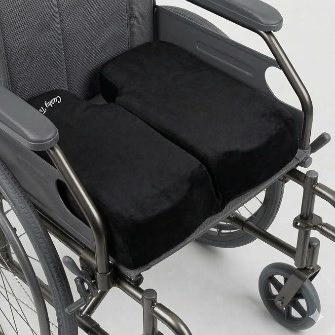 Cushy Tushy Premium Foldable Wheelchair Cushion - for Relief of Lower Back, Sciatic, Butt and Tailbone Pain - for Home & Office Use, Perfect for Travel or Driving - Black Coccyx Seat Cushion - Image 2