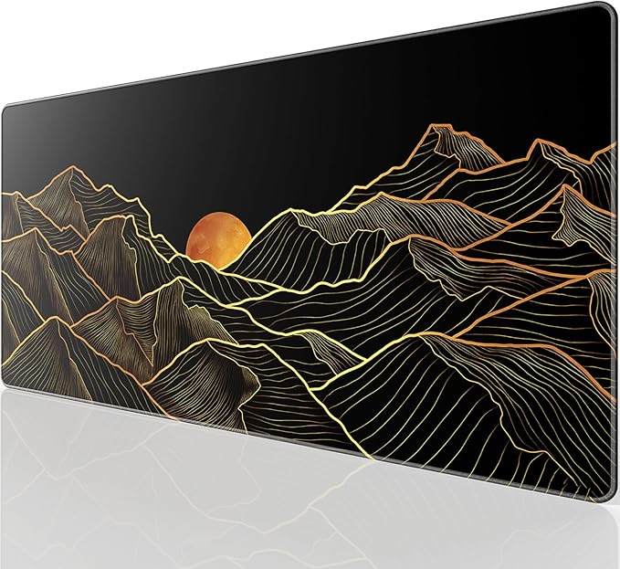 KTRIO Large Gaming Mouse Pad, Desk Mat, 31.5 x 15.7 in, Bright Rise, XXL | Smooth Micro-Weave Surface, Artistic Pattern Design, Non-Slip Rubber Base, Durable Stitched Edges, Office & Home Use by KTRIO
