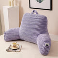 Reading Pillow for Sitting in Bed with Arm,Purple Corduroy,M | Sitting Pillow for Teens Back Support,17" Backrest Pillow Supports Reading,Gaming & Relaxing in Bed,Couch,or Floor by PAJEO
