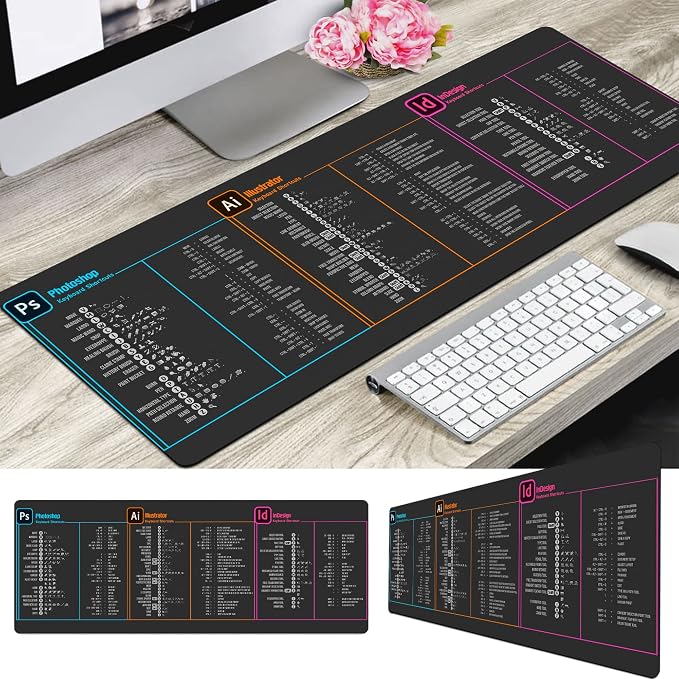 Designer Photo Editing Software Mouse mat, photoshop shortcut Keyboard tips gifts for beginner photographers gifts,photography gifts mouse pad large desk mats KMH - Image 2