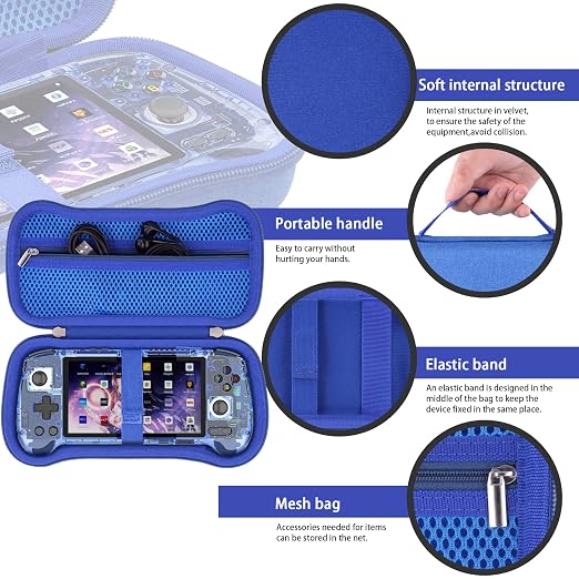 khanka Hard Case for Anbernic RG557/RG556 Retro Handheld Game Console,Blue - Image 4