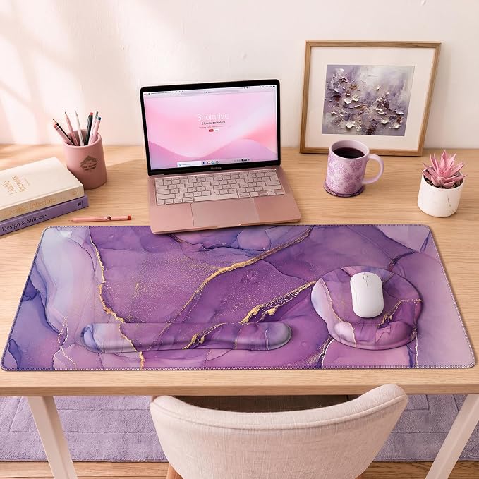 iCasso Purple Keyboard Mat 35.4"x15.7", Desk Blotter for Workspace - Image 7