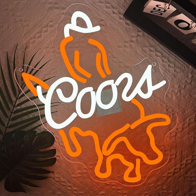 Crs LIGHT Neon Sign,Western Cowboy LED Neon Lights for Wall Decor Beer Rodeo Signs for Man Cave Home Bar Beer Club Pub Bistro Dimmable USB Powered(13.8"*11.8") - Image 6