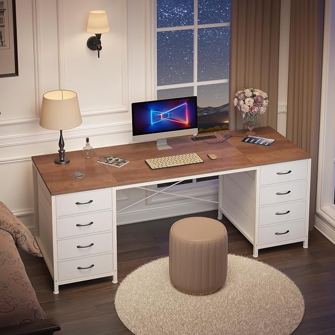 60 Inch Computer Desk with 8 Drawers for Home Office, Bedroom, Living Room - Image 3