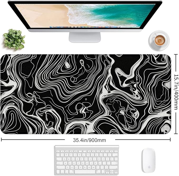 Marble Patterned XL Gaming Mouse Pad, Suitable for Office and Study Mouse Pads - Image 2