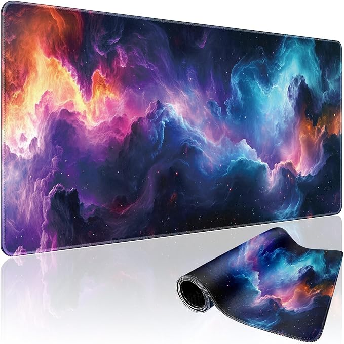 Galaxy Large Gaming Mouse Pad Desk Mat 31.5"x15.7" | Extended Mousepad, Non-Slip Rubber Base , Stitched Edges, for Computer/Laptop/Office/Home by Mcapirivo