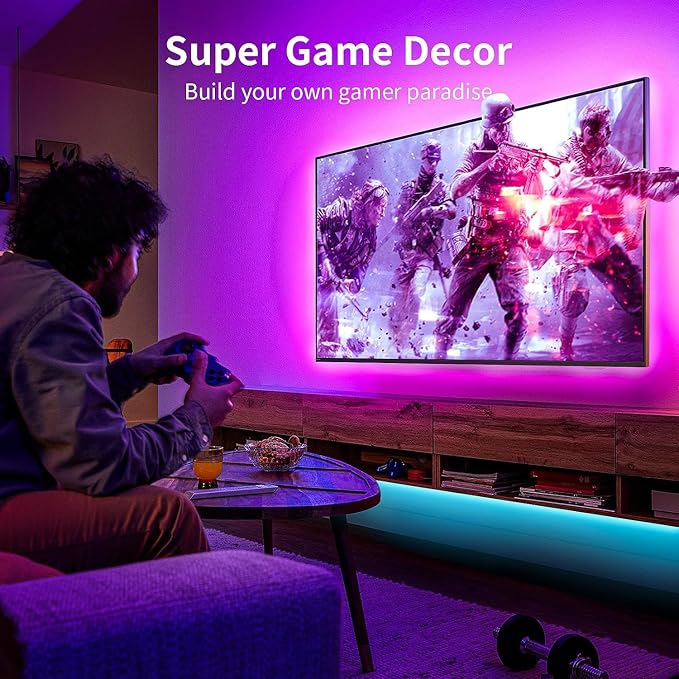 KSIPZE LED Lights for TV, 13.1ft TV led Backlight for 40-55Inch TVs RGB TV Backlight Behind Music Sync Bluetooth APP & Button Control TV LED Strip Lights USB Powered for Bedroom/Gaming - Image 4