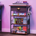 Hongtamoya 4-Tier AV Media Stand with Drawer, Gaming Console Shelf by Hongtamoya