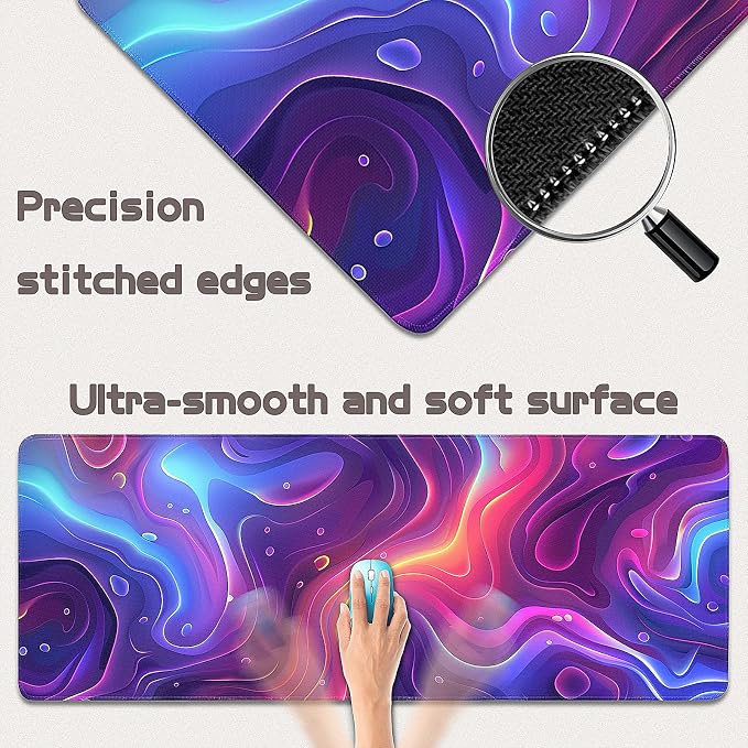 Gaming Mouse Pad - (31.5"×11.8") Topographic Large Mouse Pads for Desk - Desk Mat for Keyboard and Mouse with Non-Slip Base, Desks Pad Matfor Game/Office & Home - Image 2