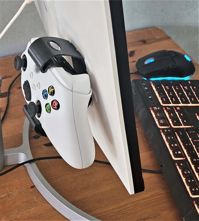 Controller Holder – Under Desk or Wall Mount Compatible with PS5 DualSense and Xbox Controllers | Quick Snap-in Design | Made in USA - Image 2