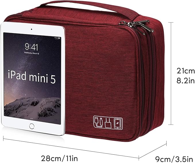 OrgaWise Electronics Organizer, Electronic Accessories Bag Travel Cable Organizer Three-Layer for iPad Mini, Kindle, Hard Drives, Cables, Chargers - Image 2