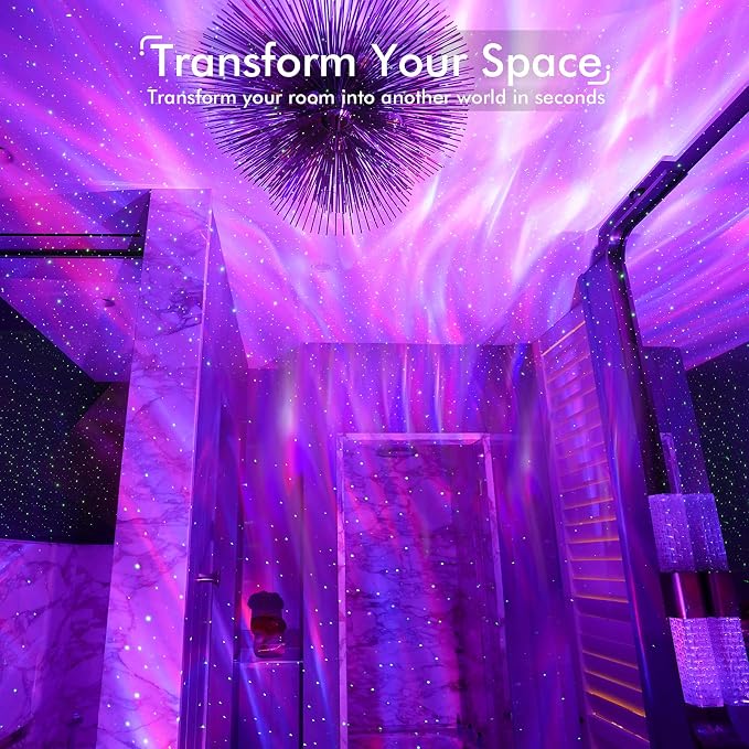 Rossetta Star Projector, Galaxy Projector for Bedroom, Bluetooth Speaker and White Noise Aurora Projector, Night Light Projector for Kids Adults Gaming Room, Home Theater, Ceiling, Room Decor - Image 5