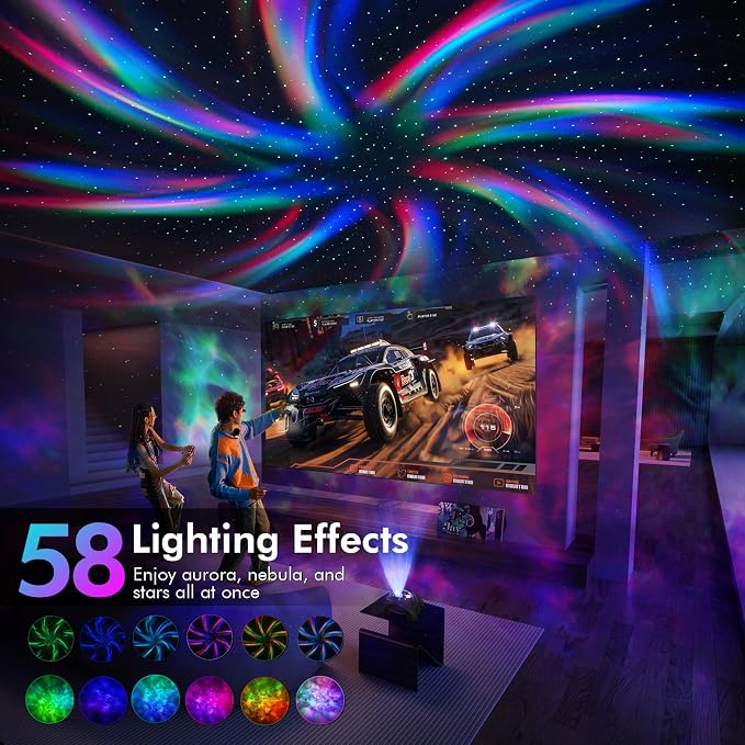 Rossetta Dual Lens Galaxy Star Projector, Aurora Night Light for Bedroom - Image 4