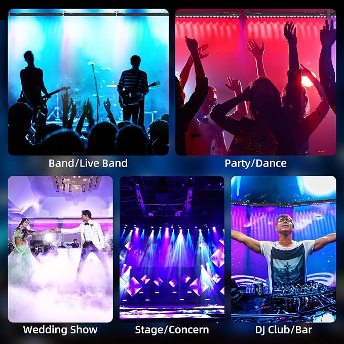 LED Stage Wash Light Bar - 150W DJ Light Bar with RGBW High-Lighted & RGB Aura Effect - Uplights for Events with DMX Control,Sound Activated,Auto Play, Master Slave for Event Party Church Wedding - Image 7