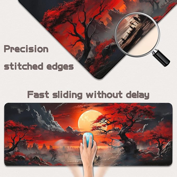 Mouse Pad Gaming - Desk Mat for Keyboard and Mouse - Large Mouse Pads for Desk, Gaming Mousepad with Non-Slip Base, Desks Pad (31.5" X 11.8") for Game, Office and Home - Image 3