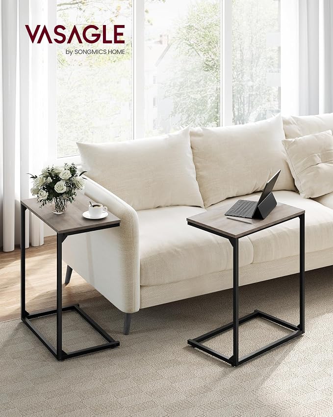 VASAGLE C Shape End Table for Couch or Sofa, Industrial Small Side Table - Image 2