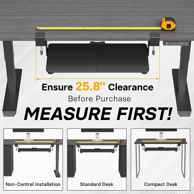 BONTEC Under Desk Keyboard Tray, Pull-Out Keyboard & Mouse Platform - Image 2
