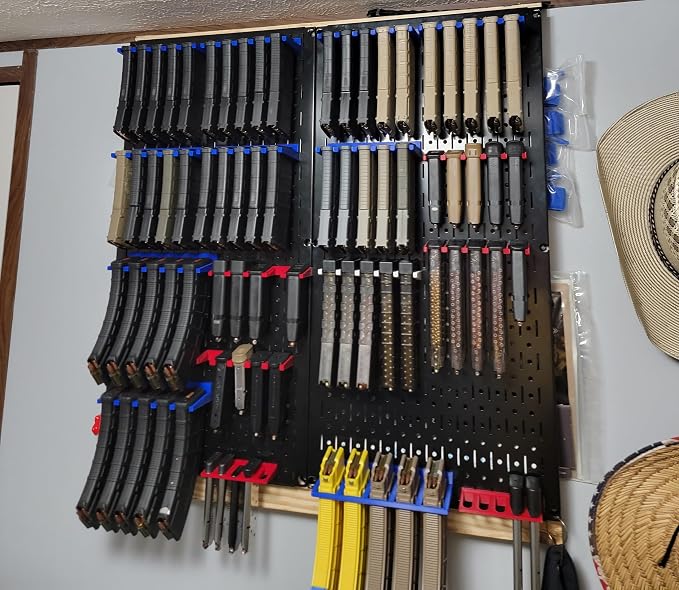 Hammy3DPrints Mount for Pmag Mags - Pegboard/Metal Pegboard/Skadis/etc. | Magazine Holder Storage Rack - Image 5