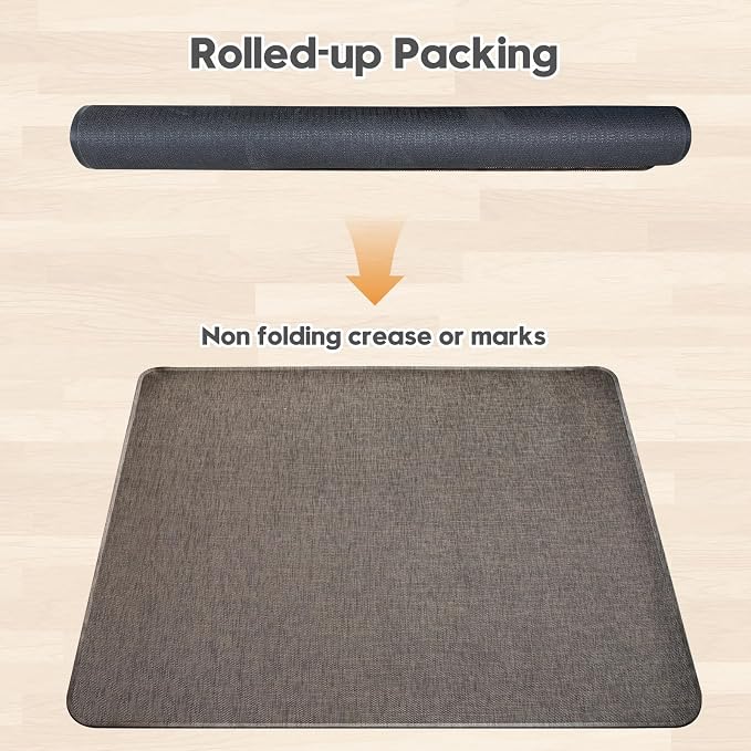 Sycoodeal Office Chair Mat for Hardwood & Tile Floor, 40" x 48" Heavy Duty Computer Gaming Chair Mat for Rolling Chairs Non-Curve, Anti-Slip, Floor Protector for Home Office (Coffee) - Image 5