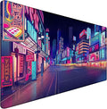 Japanese City Big Desk Mat Large Office Desk Pad | Home Office Gaming Work 35.4x15.7 inch Big Computer Mousepad Waterproof Non-Slip Rubber Mice Pads Stitched Edges by CustomerFirstServiceFirst