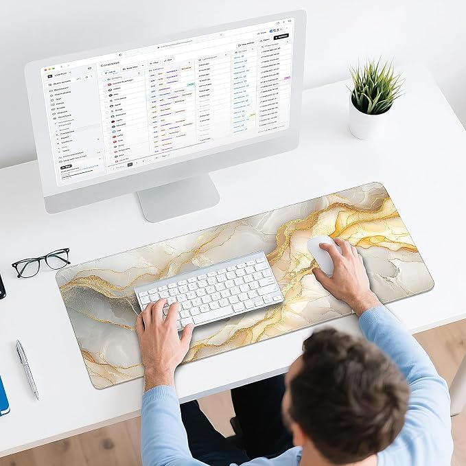 Gaming Mouse Pad - (31.5"×11.8") Marble Large Mouse Pads for Desk - Desk Mat for Keyboard and Mouse with Non-Slip Base, Desks Pad Matfor Game/Office & Home - Image 6