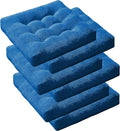 Floor Pillows Set of 6, Large Meditation Cushion for Adults, 22 Inch Square | Reading nook & office use, Tatami seating, Corduroy cover, 3.5 in thick, Shredded memory foam fill, Navy yoga pad by DegreesofComfort