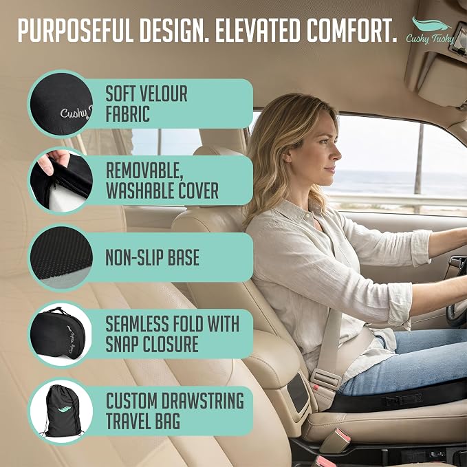 Cushy Tushy Premium Foldable Travel Seat Cushion - for Relief of Lower Back, Sciatic, Butt and Tailbone Pain - for Home & Office Use, Perfect for Travel or Driving - Coccyx Seat Cushion - Image 7