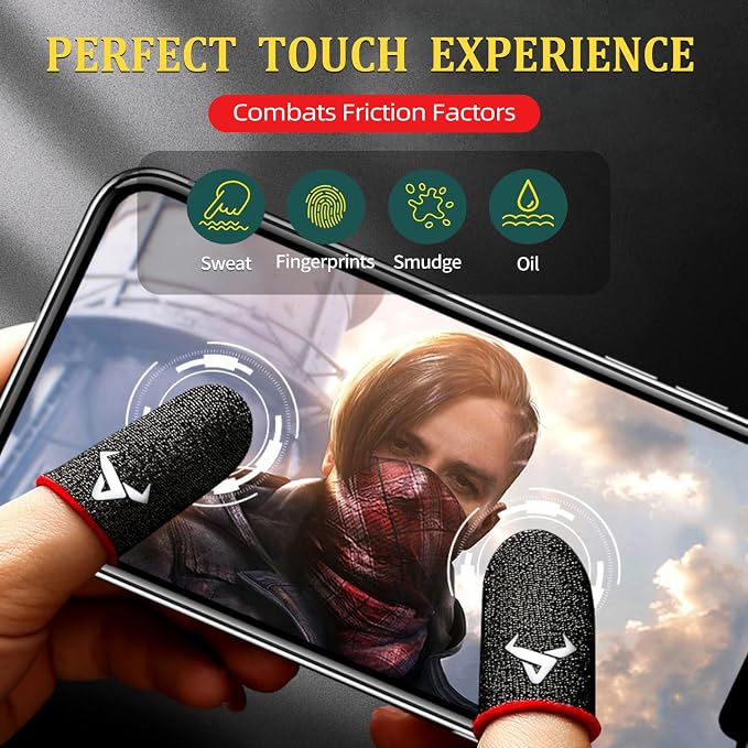 10 Pack Finger Sleeves for Gaming,Thumb Sleeves for Mobile Gaming,Anti Sweat,Ultra Thin,0.15mm Silver Fiber,Suitable for Most Gamers,Gaming Finger Gloves for PUBG COD Dedales Gamer,Covers - Image 4
