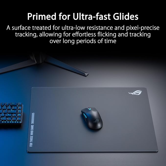 ASUS ROG Moonstone Ace L Glass Gaming Mouse Pad, 19.7” x 15.7” - Black - Image 4
