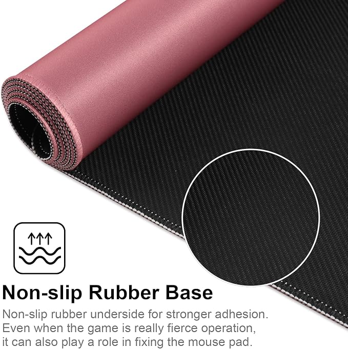 XXL Gaming Mouse Pad 35.4x15.7 Professional Large Mouse Pad & Computer Game Mouse Mat-90x40 Darkpinkus - Image 3